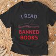 Women's I Read Banned Books Bluegrey-Red Literature Activist T-Shirt Gifts for Old Men Women's I Read Banned Books Bluegrey-Red Literature Activist T-Shirt Gifts for Old Men