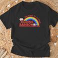 Women's Retro Rainbow Take A Look It's In A Book Reading Bookworm T-Shirt Gifts for Old Men