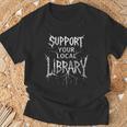 Women's Support Your Local Library Death Metal And Hardcore Book T-Shirt Gifts for Old Men