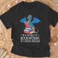 In A World Full Of Bookworms Be A Book Dragon Reading T-Shirt Gifts for Old Men