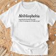Abibliophobia Reader Top Bookworm Reading T-Shirt Gifts for Old Men Abibliophobia Reader Top Bookworm Reading T-Shirt Gifts for Old Men