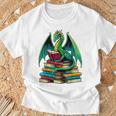 Book Dragon Reading Books T-Shirt Gifts for Old Men