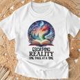Book Dragon Reading Escaping Reality One Page Bookish Dragon T-Shirt Gifts for Old Men