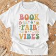 Book Fair Vibes Groovy Retro School Reading Nostalgic T-Shirt Gifts for Old Men