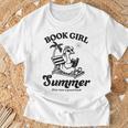 Book Girl Summer Reading Duck Retro Beach Vacation Bookworm T-Shirt Gifts for Old Men