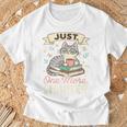 Book Lover Cute Cat Coffee Just 1 More Chapter Cozy Reading T-Shirt Gifts for Old Men