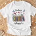 Book Lover Floral Reading Is My Happy Place T-Shirt Gifts for Old Men Book Lover Floral Reading Is My Happy Place T-Shirt Gifts for Old Men