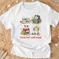 Book Lover Opossum Reading Squad Bookish Feral But Well-Read T-Shirt Gifts for Old Men