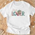 Book Lover Vintage Bookworm Floral Reading Women Girls T-Shirt Gifts for Old Men