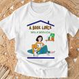 A Book Lover With A Willful Cat Women Kids T-Shirt Gifts for Old Men