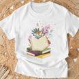 Book Lovers Wildflowers Books Reading Cute Floral Readers T-Shirt Gifts for Old Men