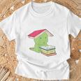 Bookasaurus T-Rex Reading Dinosaur Book PunShirt T-Shirt Gifts for Old Men