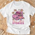 Bookcore Coquette Pinkoween Fall Into Stories Books Premium Tri-Blend T-Shirt Gifts for Old Men