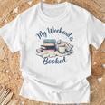 My Weekend Is Booked Cozy Book Lover's T-Shirt Gifts for Old Men