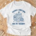 Books & Knitting Are My Therapy Reading Knitting Lover Craft T-Shirt Gifts for Old Men