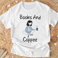 Books And Coffee Girl T-Shirt Gifts for Old Men