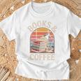 Books And Coffee Reading Book Lover Bookworm T-Shirt Gifts for Old Men