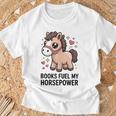 Books Fuel My Horsepower Cute Reading Pony T-Shirt Gifts for Old Men Books Fuel My Horsepower Cute Reading Pony T-Shirt Gifts for Old Men