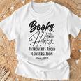 Books Helping Introvert Avoid Conversation Since 1454 T-Shirt Gifts for Old Men