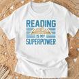 Books Reading My SuperPower Great Idea Art Literature Premium T-Shirt Gifts for Old Men