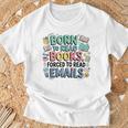 Born To Read Books Forced To Read Emails Book Lover T-Shirt Gifts for Old Men