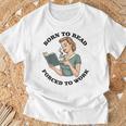 Born To Read Forced To Work Bibliophiles Book Lover T-Shirt Gifts for Old Men