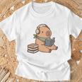 Capybara Reading a Book Cute Reading For Boys Girls Premium Tri-Blend T-Shirt Gifts for Old Men
