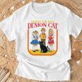 Caring For Your Evil Cat Retro Dark Humor Book Cover Premium Tri-Blend T-Shirt Gifts for Old Men