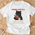 Cat Books And Tea Make Me Feel Less Murdery Quote T-Shirt Gifts for Old Men Cat Books And Tea Make Me Feel Less Murdery Quote T-Shirt Gifts for Old Men