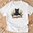 Cat Shirts For Women Book Lover Shirt Cute Cat And Book Premium Tri-Blend T-Shirt Gifts for Old Men