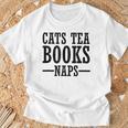 Cats Tea Books Naps Cat Lover T-Shirt Gifts for Old Men Cats Tea Books Naps Cat Lover T-Shirt Gifts for Old Men