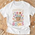 Coffee & Books Lover Wildflowers Boho Aesthetic Premium Tri-Blend T-Shirt Gifts for Old Men
