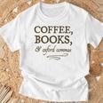 Coffee Books & Oxford Commas Funny Grammar Nerd Gift T-Shirt Gifts for Old Men