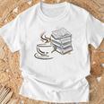Coffee And Books Lover Bookworm Reading Library Fan T-Shirt Gifts for Old Men