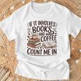 Coffee And Books Lover Quote Reading Enthusiast T-Shirt Gifts for Old Men