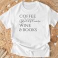 Coffee Wildflowers Wine & Books T-Shirt Gifts for Old Men Coffee Wildflowers Wine & Books T-Shirt Gifts for Old Men