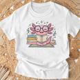 Cute Axolotl Reading Books Cozy Bookworm Fantasy Art Premium Tri-Blend T-Shirt Gifts for Old Men