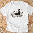 Cute Cat Flower Garden Book Kitty Reading Floral T-Shirt Gifts for Old Men Cute Cat Flower Garden Book Kitty Reading Floral T-Shirt Gifts for Old Men