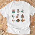 Cute Farm Animals Reading Books Teacher Library Reader T-Shirt Gifts for Old Men