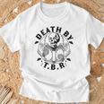 Death By TBR To Be Read Skeleton Reading Book Bookish T-Shirt Gifts for Old Men