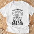 Dragon Literary Readers Book Themed Lovers Book Dragon T-Shirt Gifts for Old Men