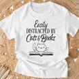 Easily Distracted By Cats & Books Cute Cat Book Lover T-Shirt Gifts for Old Men Easily Distracted By Cats & Books Cute Cat Book Lover T-Shirt Gifts for Old Men