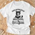 Easily Distracted By Cats And Books Book And Cat Lover Premium Tri-Blend T-Shirt Gifts for Old Men Easily Distracted By Cats And Books Book And Cat Lover Premium Tri-Blend T-Shirt Gifts for Old Men