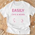 Easily Distracted By Cats Books Bookworm Women Girls Kids Performance T-Shirt Gifts for Old Men