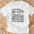 Easily Distracted By Cats And Books Shirt Cat And Book Lover Raglan Baseball Tee T-Shirt Gifts for Old Men Easily Distracted By Cats And Books Shirt Cat And Book Lover Raglan Baseball Tee T-Shirt Gifts for Old Men