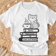 Easily Distracted Cats And Books T-Shirt Gifts for Old Men