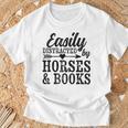 Easily Distracted By Horses And Books Horse Lover T-Shirt Gifts for Old Men Easily Distracted By Horses And Books Horse Lover T-Shirt Gifts for Old Men