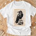 Edgar Allan Poe Raven Gothic Book Lover T-Shirt Gifts for Old Men
