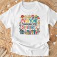 Everyone Communicates Differently Book Kids Teacher T-Shirt Gifts for Old Men