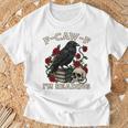 F-CAW-F I'm Reading Crow Book Lover Introvert Meme T-Shirt Gifts for Old Men